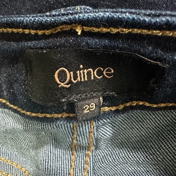 Quince Dark Blue Straight Leg Jeans - Picture 3 of 3